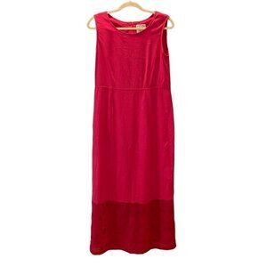 COUNTRY WEAR CASUALS Women's Maxi Linen Dress  Pink Size S